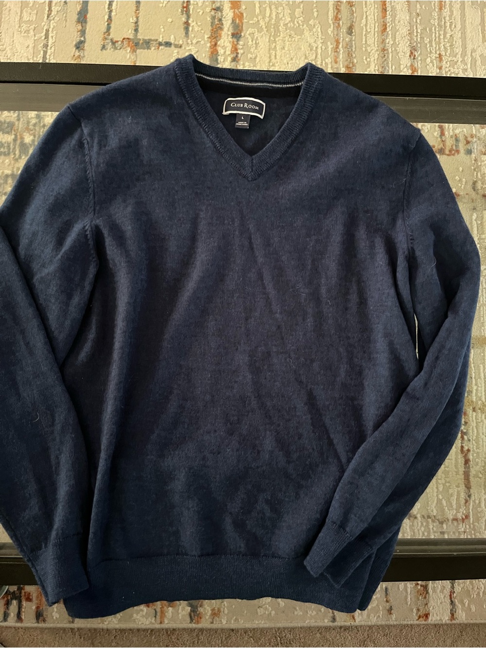 Club Room Men's Dark Navy V-Neck Sweater
